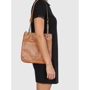 DKNY Donna Karan EUC Camel Leather Gold Chain Shoulder Bag Messenger Purse